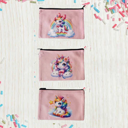 Rainbow Unicorn Pink Zip Cases