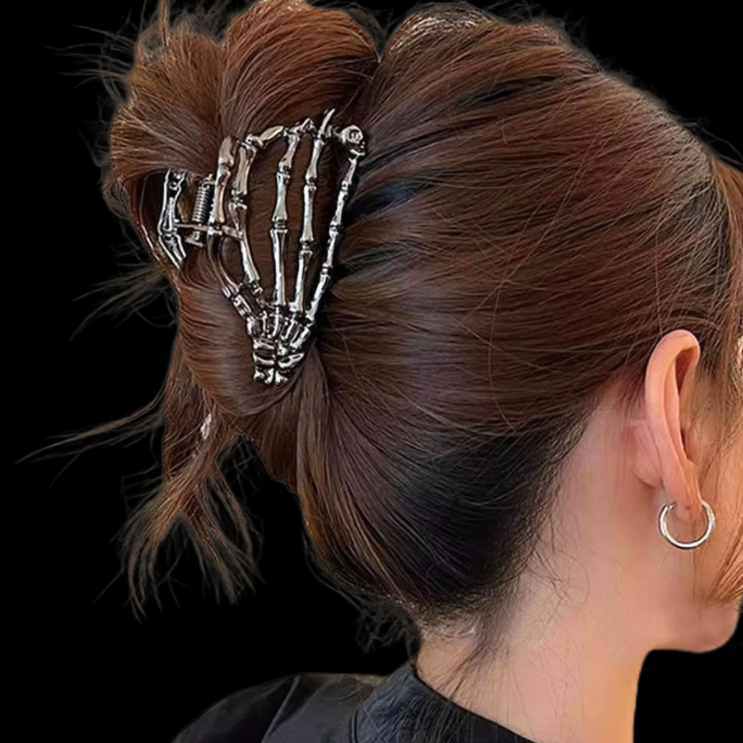 Skeleton hand metal hair clip claw