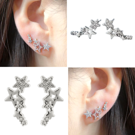 Starry rhinestone earrings