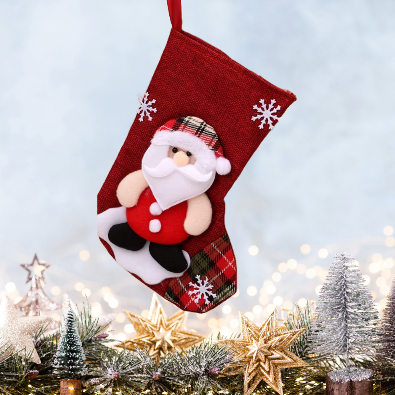 Christmas red plush Santa Father Christmas Reindeer Snowman Polar Bear stocking