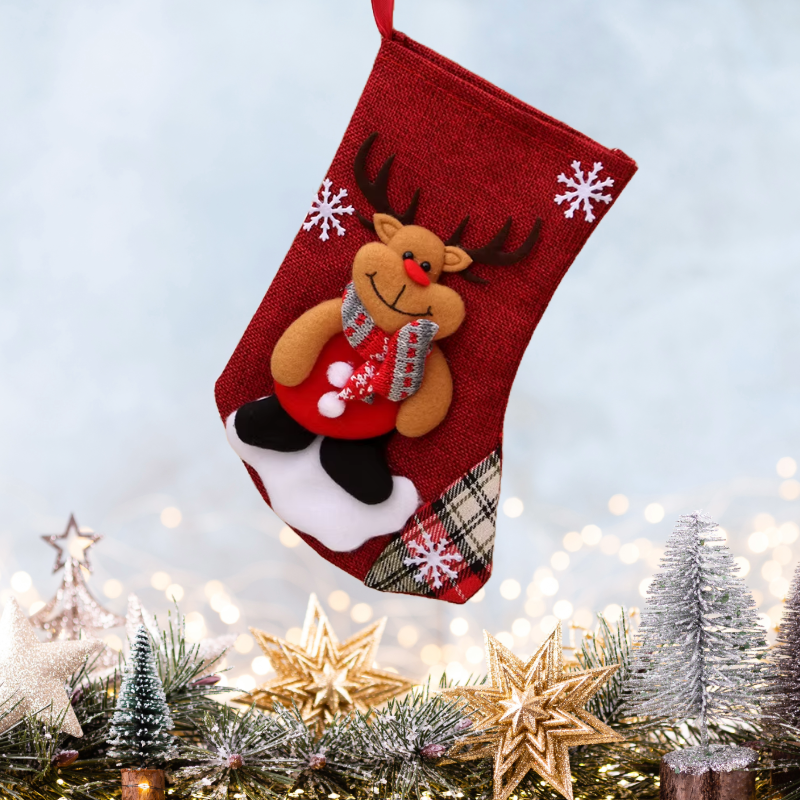 Christmas red plush Santa Father Christmas Reindeer Snowman Polar Bear stocking