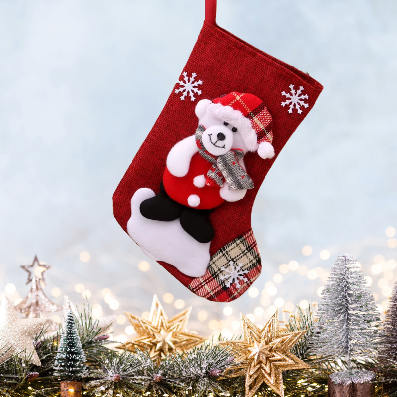 Christmas red plush Santa Father Christmas Reindeer Snowman Polar Bear stocking