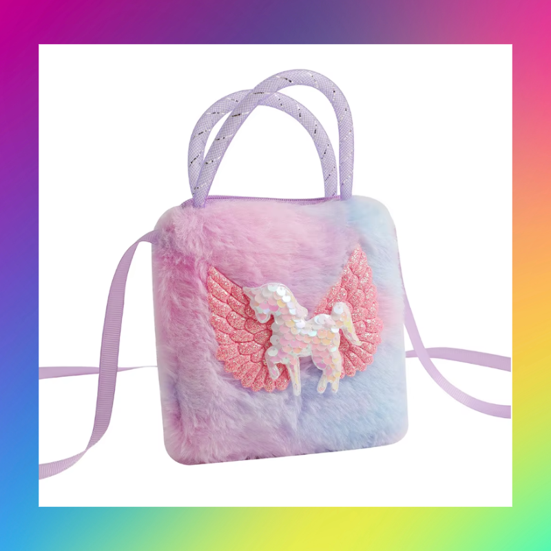 mini plush with sequin unicorn bag