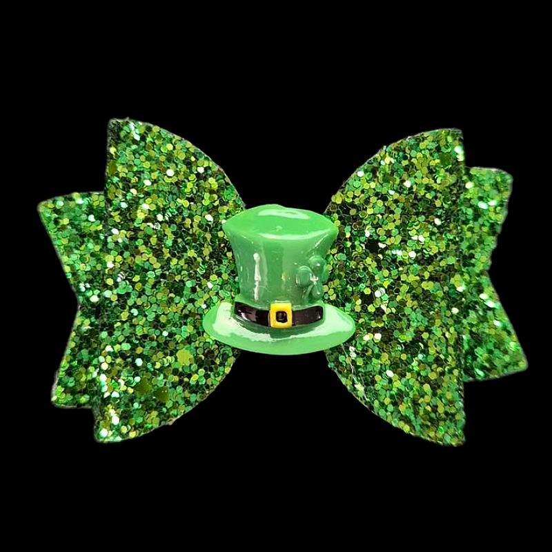 St Patricks day hair bows set of 2