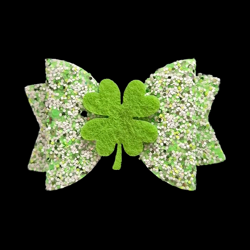 St Patricks day hair bows set of 2