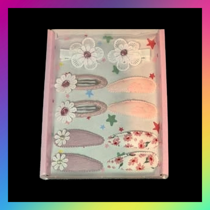 Flower clips set with snap clips and crocodile clips