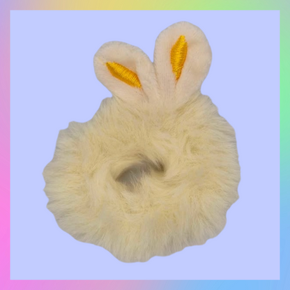 Pack of four fluffy Easter bunny rabbit ear scrunchie bobbles