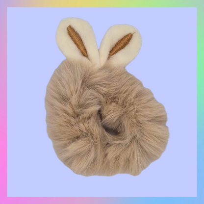 Pack of four fluffy Easter bunny rabbit ear scrunchie bobbles