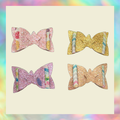 Triple layer star spring Easter hair bows set of four