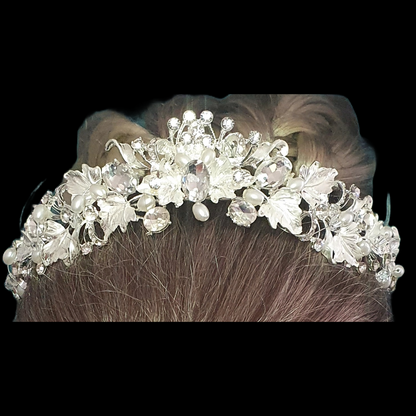 Crystal rhinestone tiara and matching jewellery set necklace and earrings