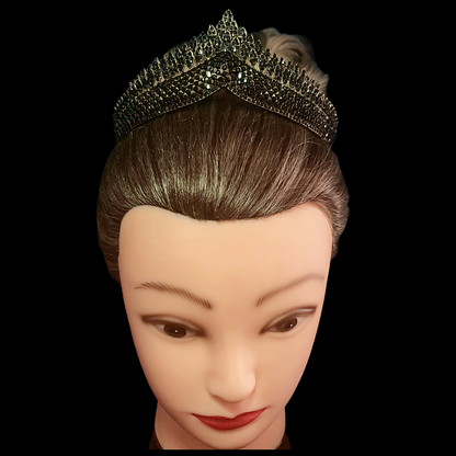 Black crystal tiara crown