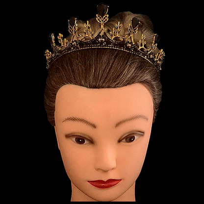 Black Crystal rhinestone crown tiara