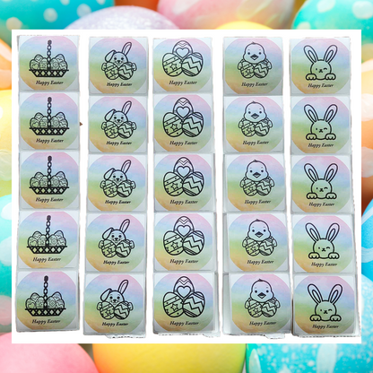 Easter rainbow bunny egg chick basket hunt party stickers