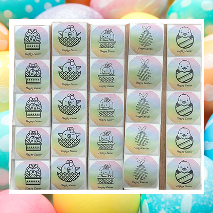 Easter rainbow bunny egg chick basket hunt party stickers