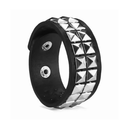 Punk Metal Gothic Rocker PU Wristband