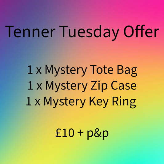 Tenner Tuesday Tote Bag Zip Case And Key Ring Set