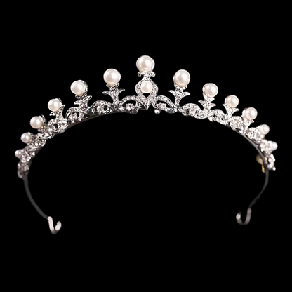 Pearl and crystal tiara headband hair piece