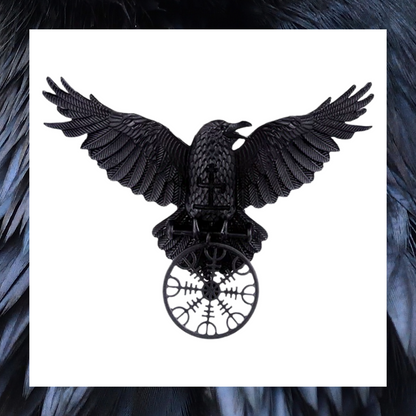 Raven Black Bird And The Helm of Awe Viking Vintage Hair Barrette Clip