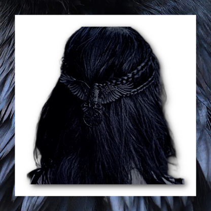 Raven Black Bird And The Helm of Awe Viking Vintage Hair Barrette Clip