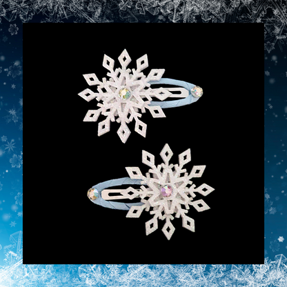 Snowflake Snap Clips For Festive Seasonal Christmas Hair