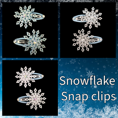 Snowflake Snap Clips For Festive Seasonal Christmas Hair