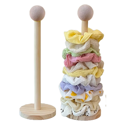 Hair scrunchie bobble hair band holder - wooden storage stand - large stand
