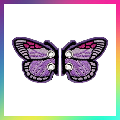 Embroidered Pair Of Butterfly Shoe Trainer Boot Charms Accessory