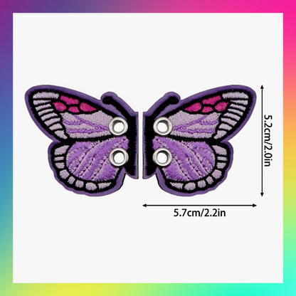 Embroidered Pair Of Butterfly Shoe Trainer Boot Charms Accessory