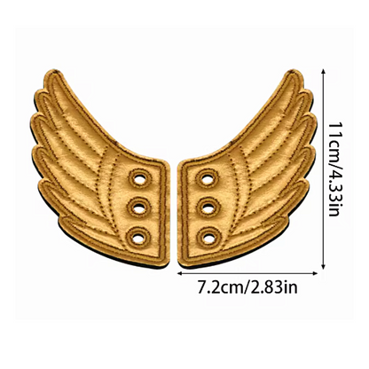 Embroidered Pair Of Angel Wing Shoe Trainer Boot  Skate Charms Accessory