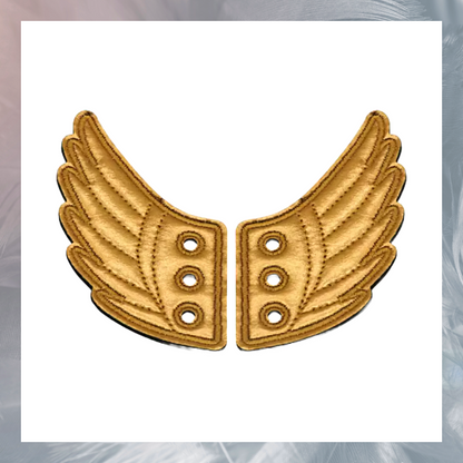 Embroidered Pair Of Angel Wing Shoe Trainer Boot  Skate Charms Accessory