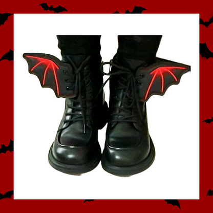 Embroidered Pair Of Dragon Bat Vampire Wing Shoe Trainer Boot Skate Charms Accessory