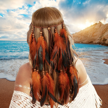 Bohemian feather festival headband hair accessory