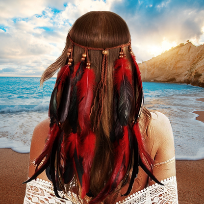 Bohemian feather festival headband hair accessory
