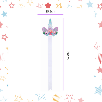 Unicorn wooden and ribbon bow holder