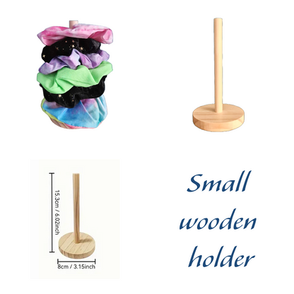 Hair scrunchie bobble hair band holder - wooden storage stand - small stand