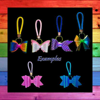 Mystery bundle of bow key rings - leather rope keyring