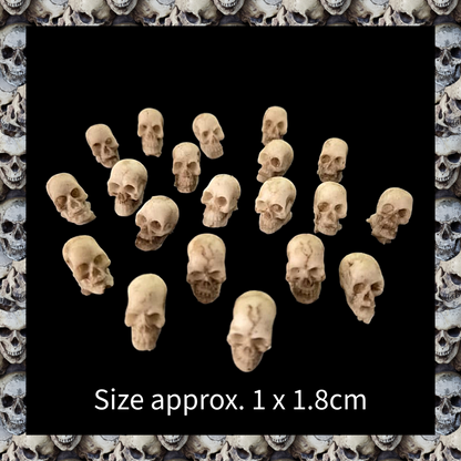 20Pcs Gothic Skull Sculptures Collectable Halloween Decorative Skeleton Model Festival Theme Landscape Garden Potted Plant Décor