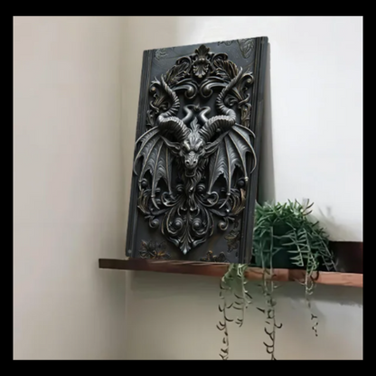 Aluminium Gothic Winged Demon Metal Wall Art Decorative Plaque Sign for Home Office Studio