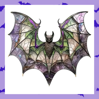 Acrylic stained glass effect gothic bat window wall hanging home décor