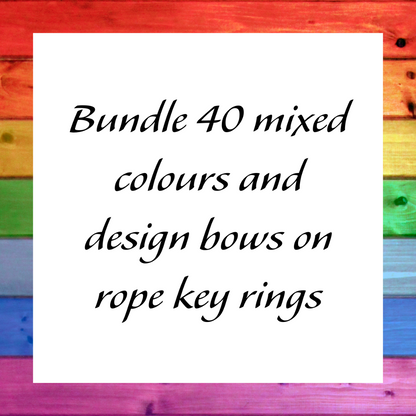 Mystery bundle of bow key rings - leather rope keyring