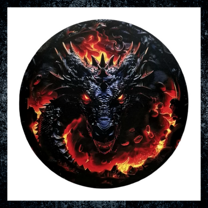 Inferno Dragon fire lava art aluminium wall plaque
