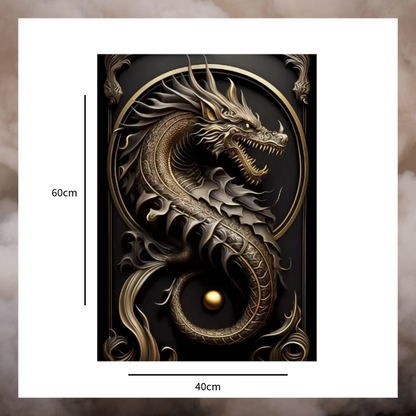 Black Gold Wall Art Canvas Poster Prints Mystical Animals Unframed Unmounted Size 60x40cm
