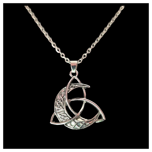 Celtic Crescent Moon Pendant Necklace