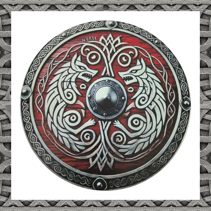 Viking Celtic Wolf Shield Aluminium Metal Sign Wall Plaque