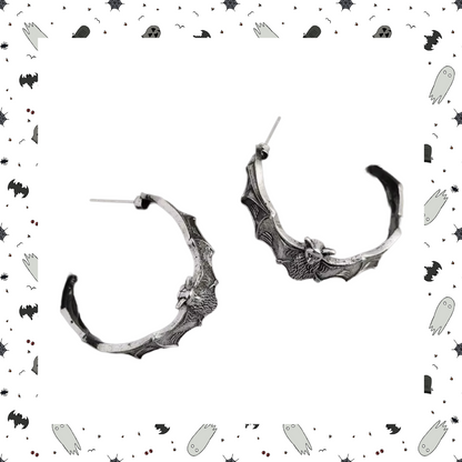 Bat hoop earrings