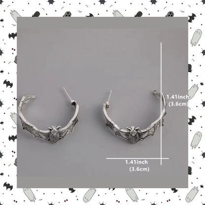 Bat hoop earrings