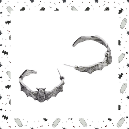 Bat hoop earrings