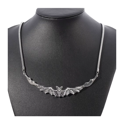 Large bat charm pendant necklace