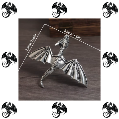 Silver dragon hair barrette clip