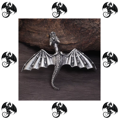 Silver dragon hair barrette clip